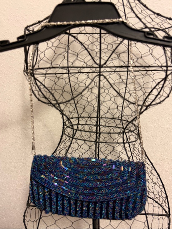 Bijoux Terner Handbags - Beaded Evening Clutch - Blue